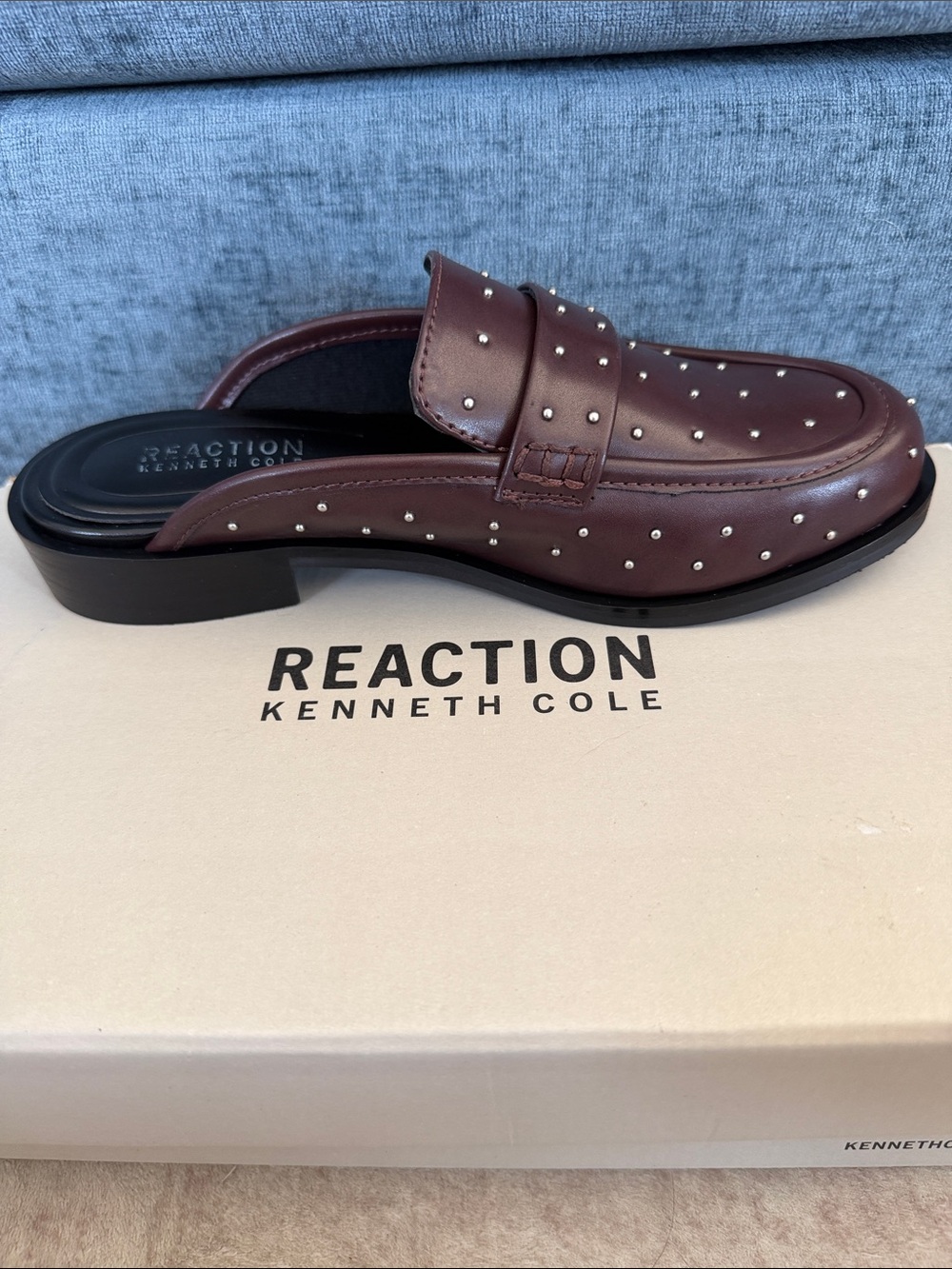 Kenneth Cole Reaction Women's Elmhurst Chocolate Studded Leather Mule
